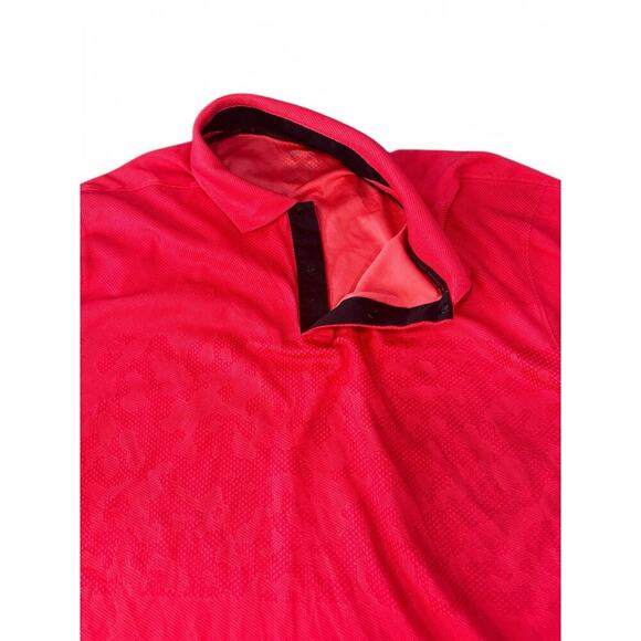 Nike ADV Tiger Woods Golf Pro Polo Shirt Top Dri Fit Red Size Medium - Picture 4 of 9